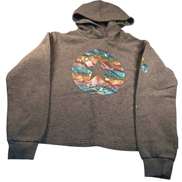 Converse All Star Womens Gray Pullover Hoodie - Size: XL - Picture 1 of 5